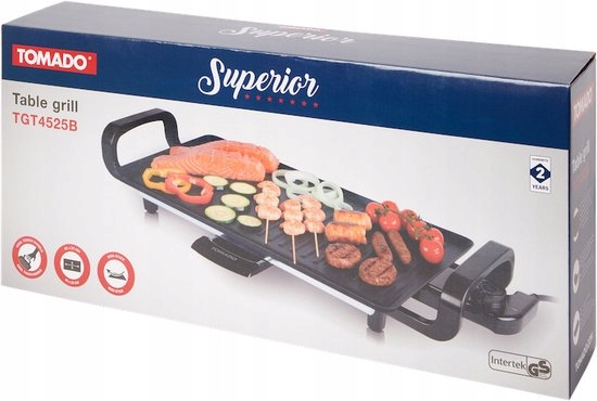 GRILL ELEKTRYCZNY 2000W STOŁOWY Z REGULACJĄ TEMPERATURY TOMADO