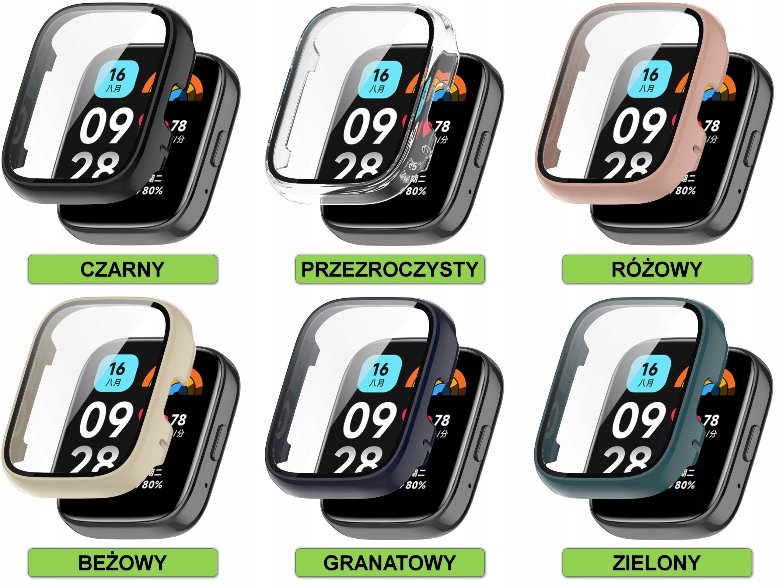 ETUI OCHRONNE + SZKŁO HARTOWANE 2w1 DO XIAOMI REDMI WATCH 3 ACTIVE | KOLORY EAN (GTIN) 5904999230835