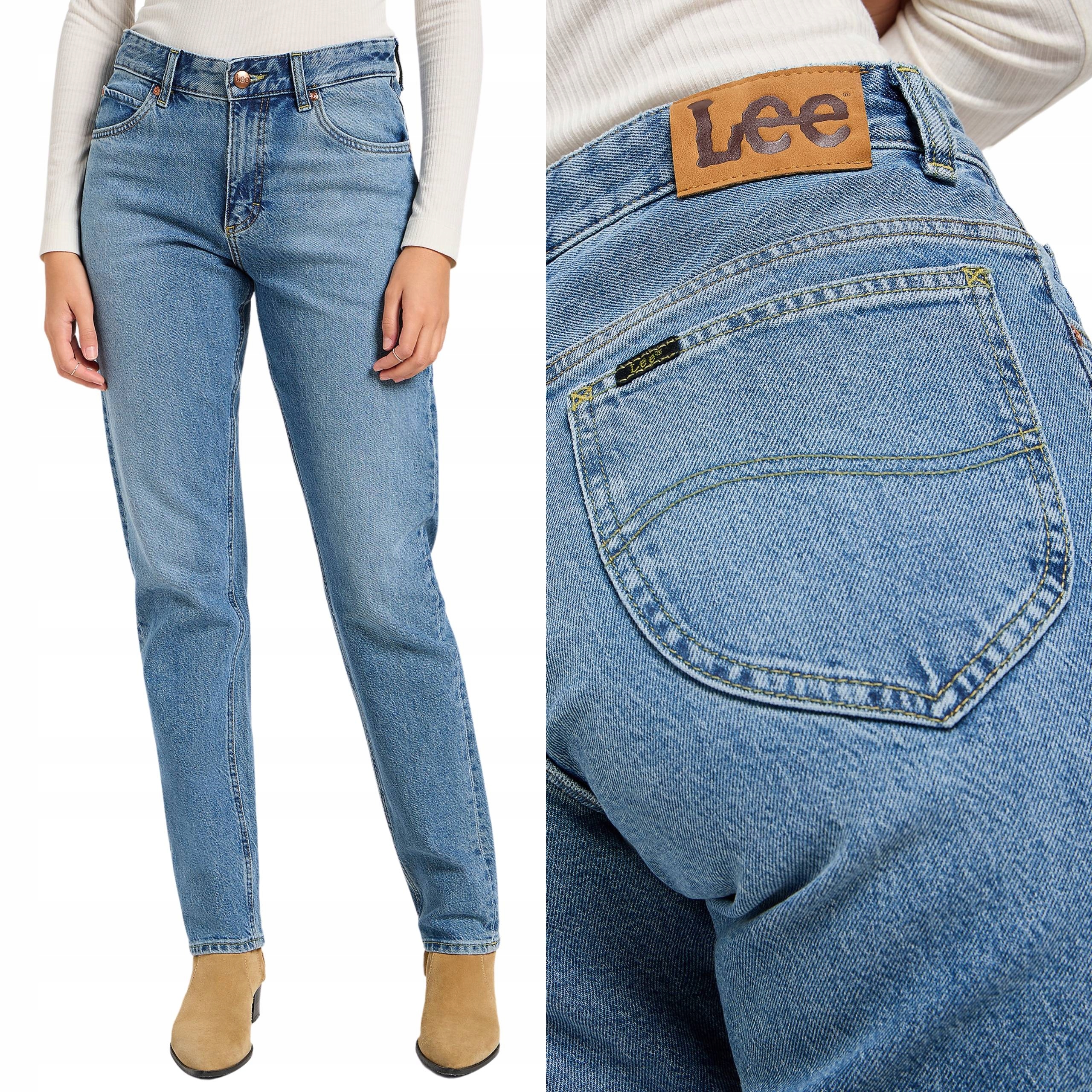 Lee kalhoty High Waist tapered blue Rider Jeans W27 L33