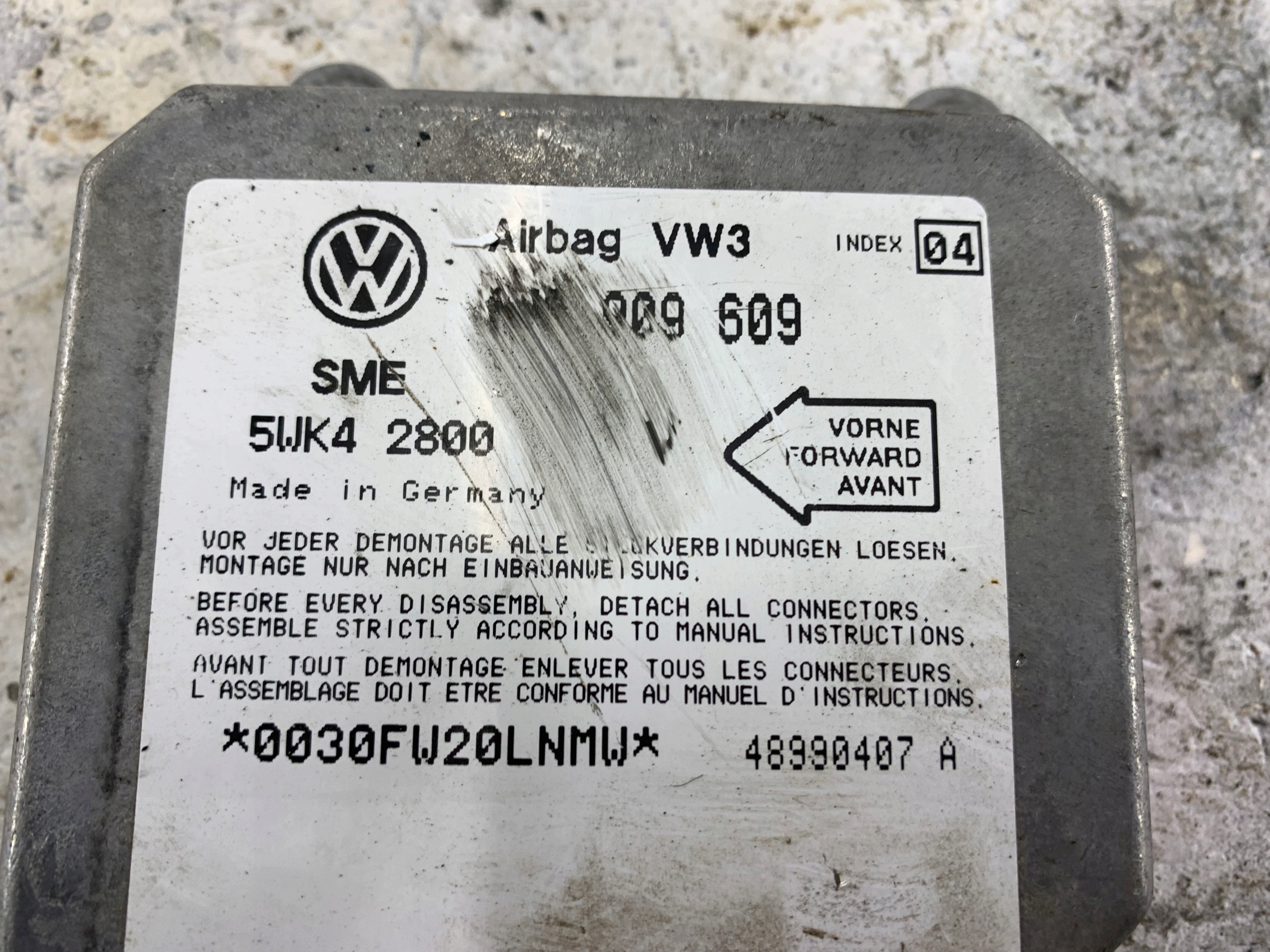 VW GOLF IV SENSOR module airbag 1J0909609