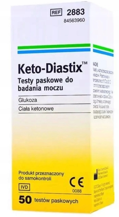 KETO-DIASTIX 50 TESTÓW PASKOWYCH DO BADANIA MOCZU Kod producenta KETO-DIASTIX
