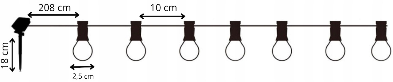 GIRLANDA ŁAŃCUCH ŚWIETLNY LAMPKI SOLARNE OGRODOWE 50 LED 7M CIEPŁE ŚWIATŁO EAN (GTIN) 5904673554004