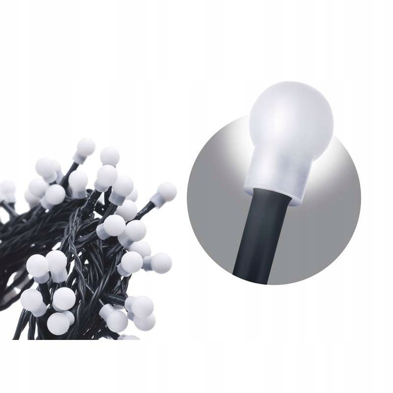 

Lampki choinkowe 200 Led kulki 20m IP44 Cw 8 prog