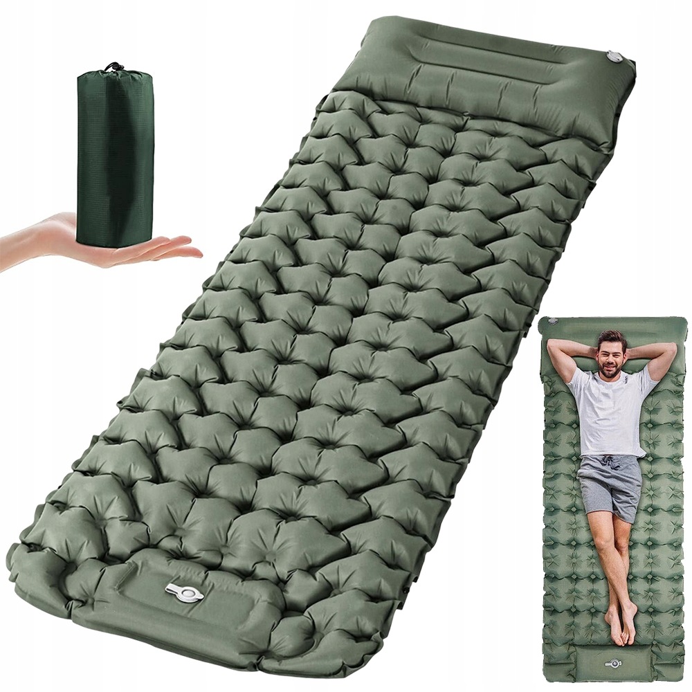 Kempingowa Mata Do Spania 200x67x10CM Wbudowana Pompka Nożna Z Poduszką