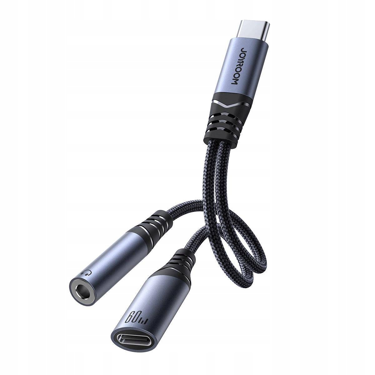 Adapter Dac 2W1 Joyroom Sy-C02 Usb-C Do Usb-C Mini Jack 3.5 Mm Czarny