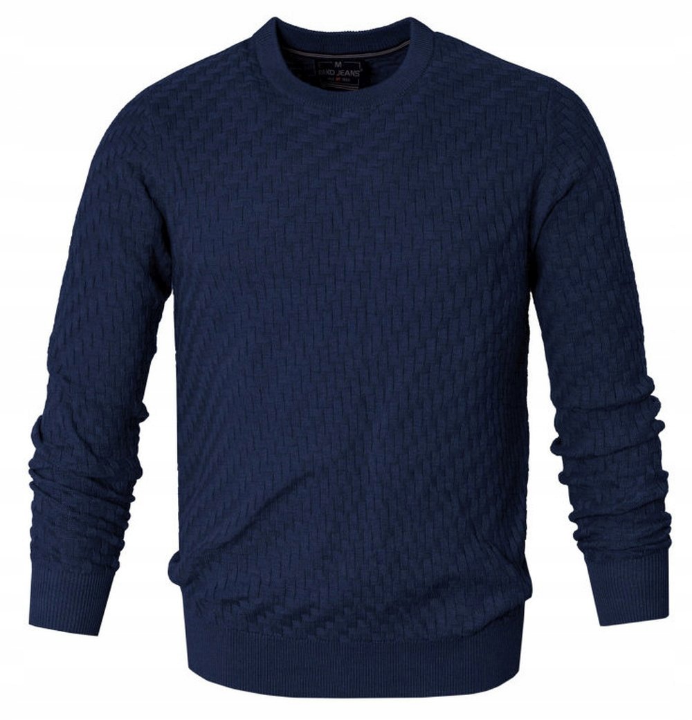 Pánský svetr s originální strukturou tkaniny Pako Jeans tmavě modrý L