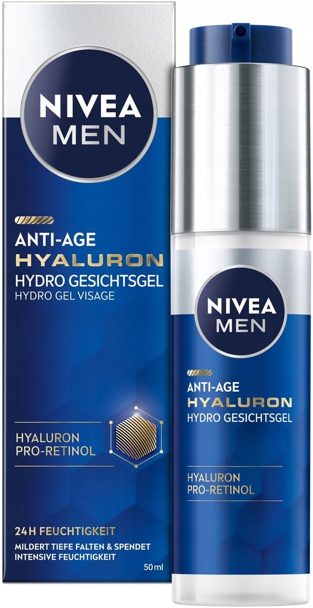 Nivea Men Hyaluron Protivráskový Gel Zpevňující obličej 50 ml