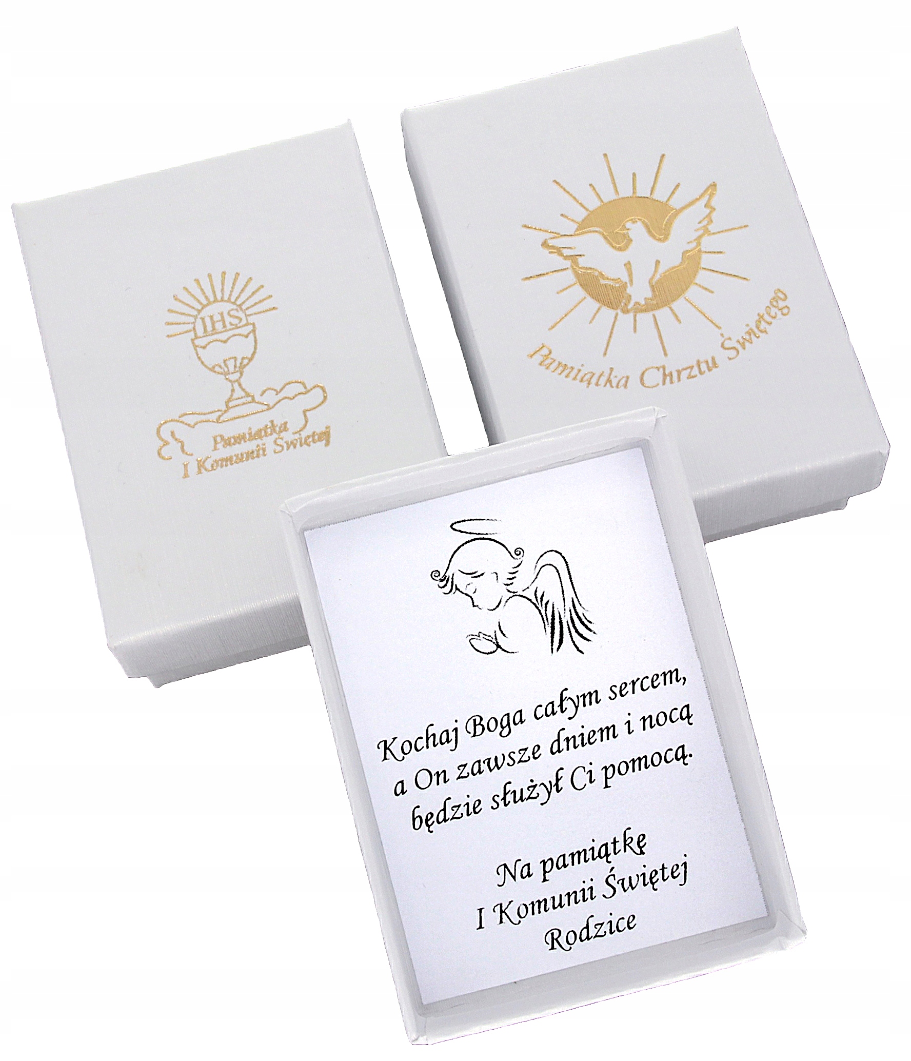 SREBRNY ŁAŃCUSZEK I MEDALIK KOMUNIJNY SERCE MATKA BOSKA CZĘSTOCHOWSKA Płeć uniseks