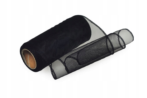 

Organza organtyna obszywana 12cm/8m Ślub Czarna