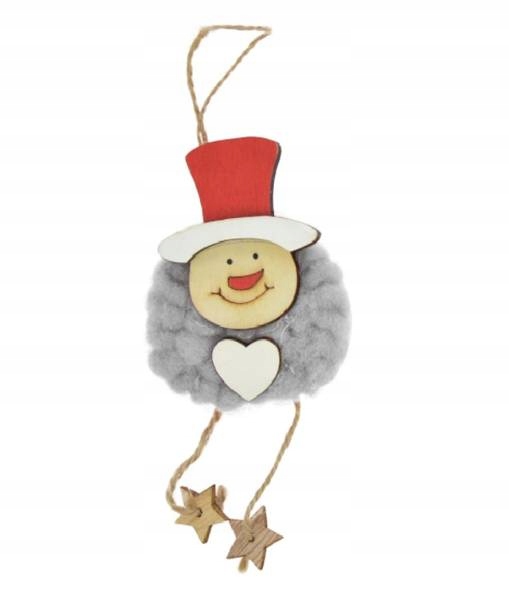 

Zawieszka na Choinkę Bałwan szary ozdoba 1szt