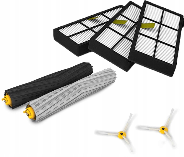 KOMPLET WKŁADÓW DO ODKURZACZA ROLKI SZCZOTKI GUMOWE + FILTRY 800/900