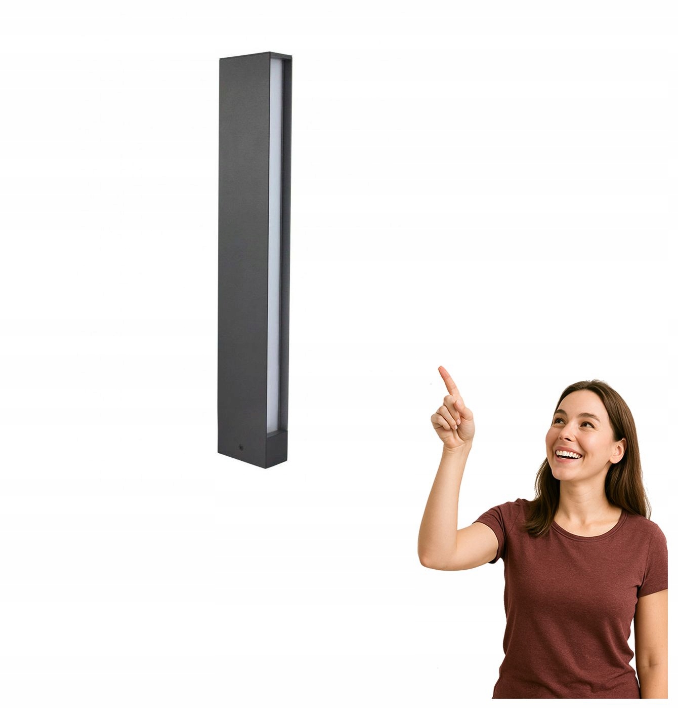 Lampa ogrodowa słupek Linea ciemny popiel Suma
