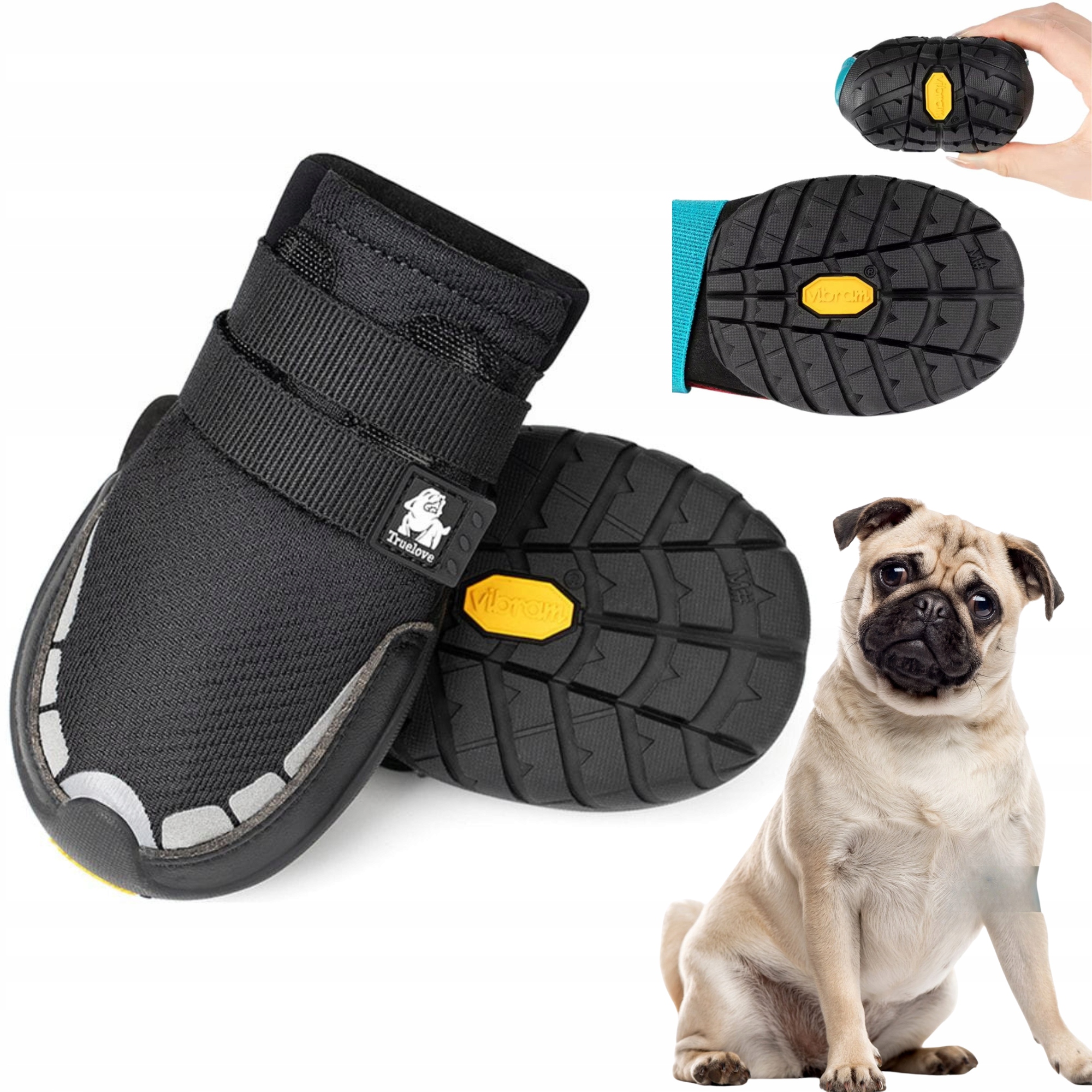 Levně Boty Pro Psa Truelove On Track S Podrážkou Vibram Xs (2 ks) 5,0 cm Černé