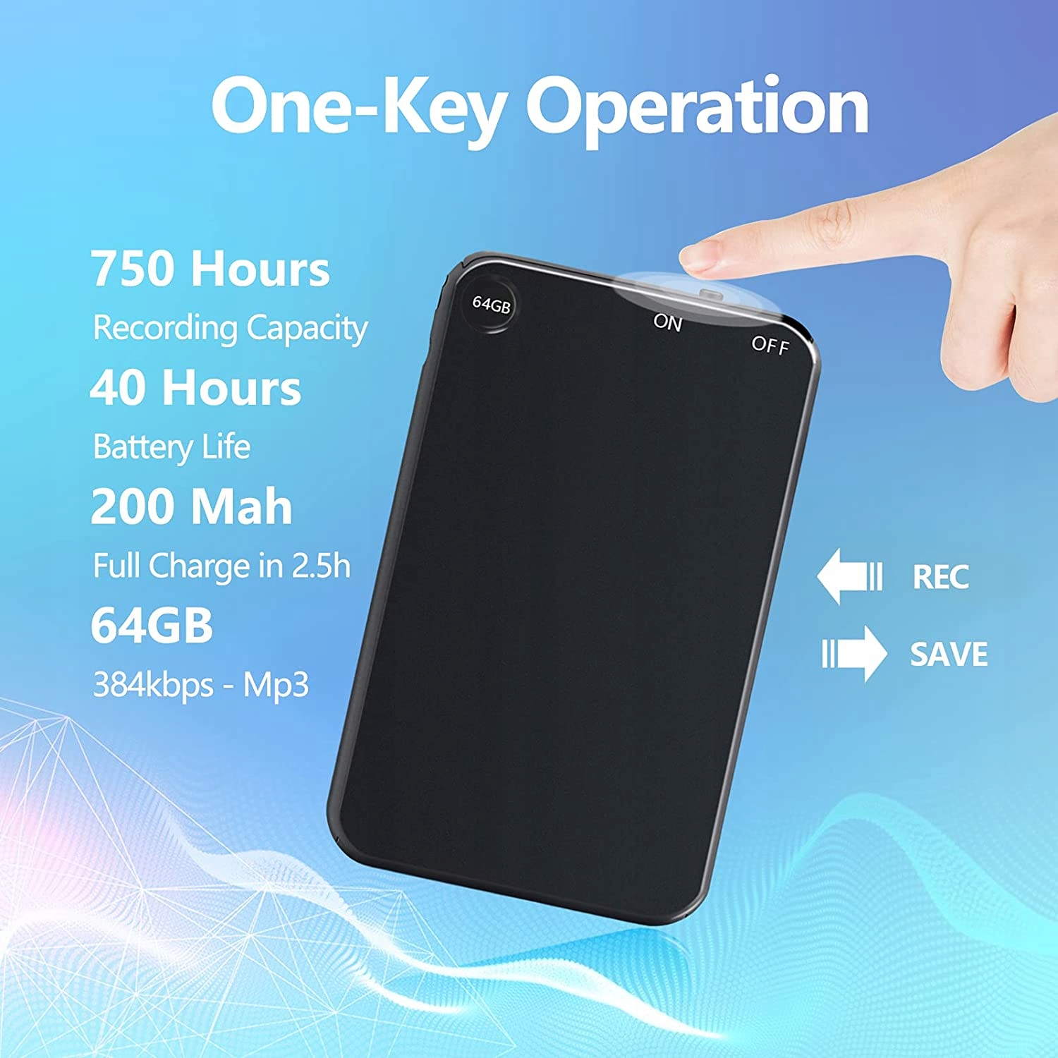 MINI Dyktafon, urządzenie do nagrywania, podsłuch Marka AEG