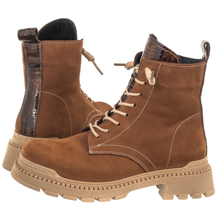 Dámské kožené kozačky Artiker, hnědé