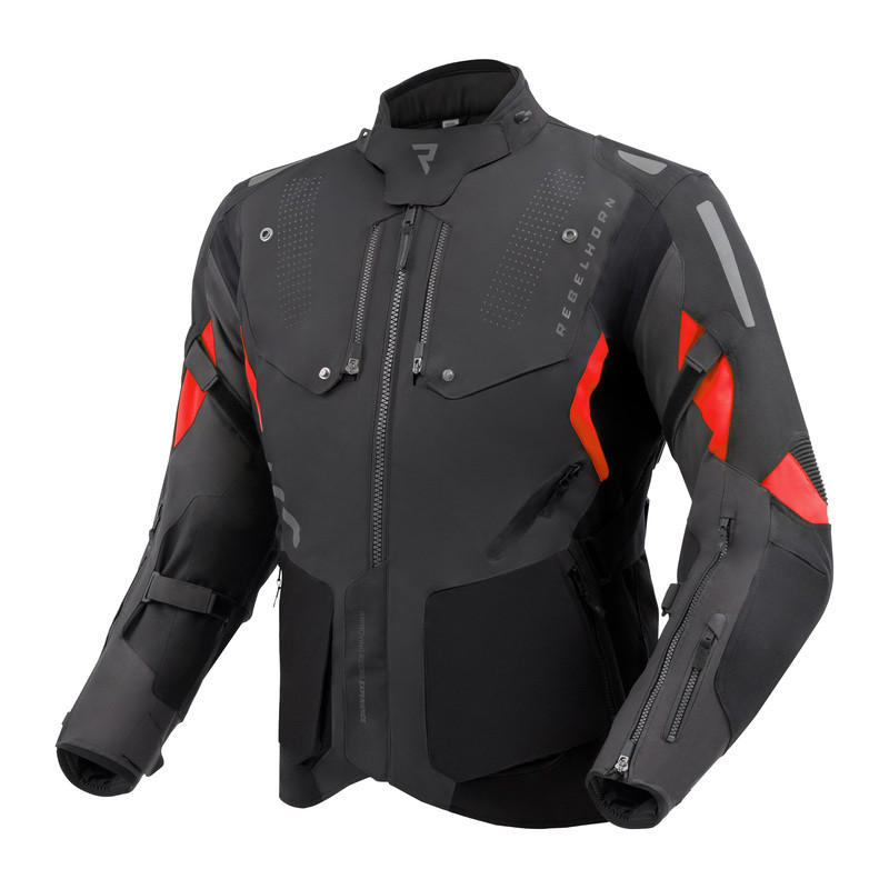 Textilná motocyklová bunda Rebelhorn Hiker 4 Grey Red 5XL
