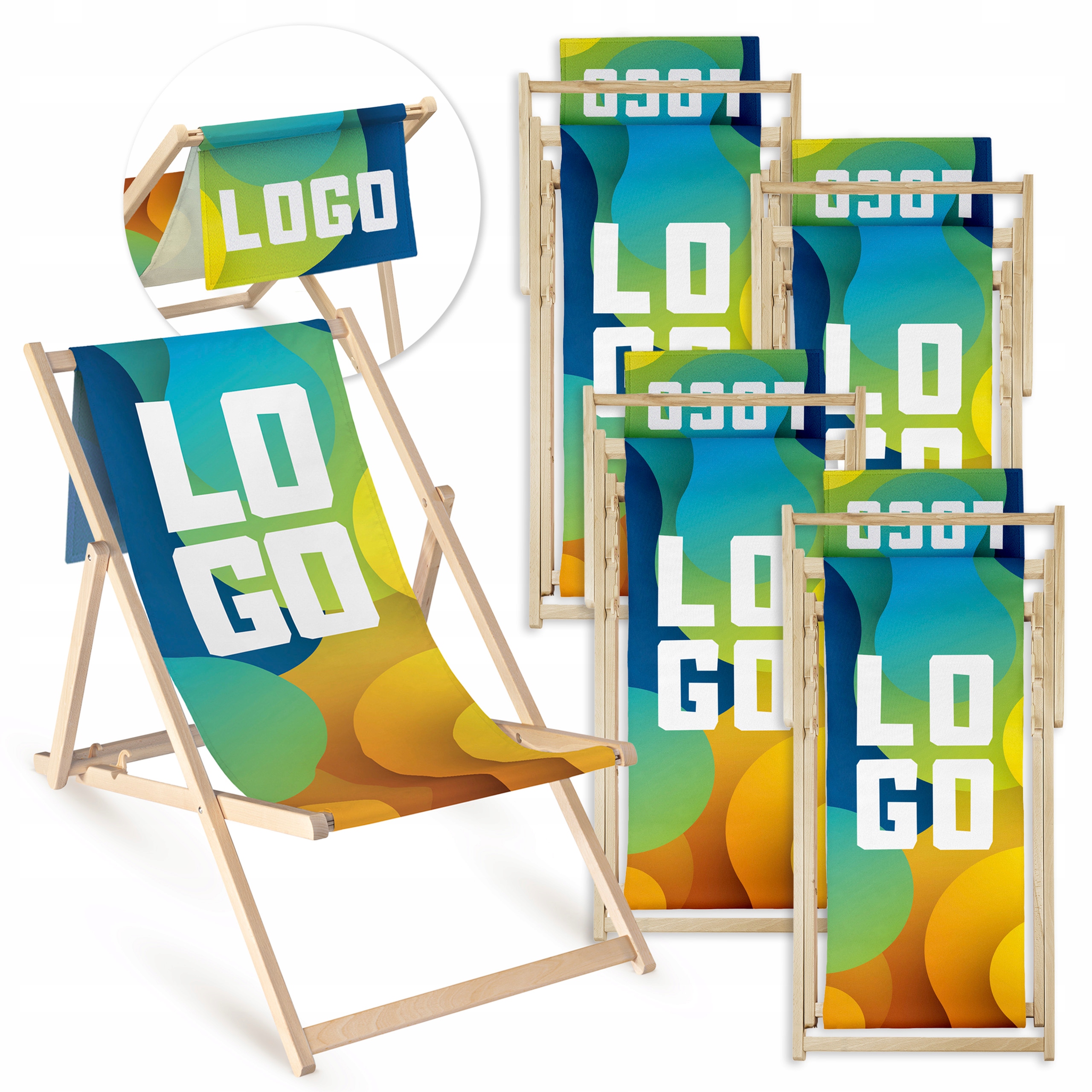 Ležadlo Záhradné S Logom Vašej Firmy Drevené S Nastaviteľnou Opierkou, Vlastná Reklamná Potlač