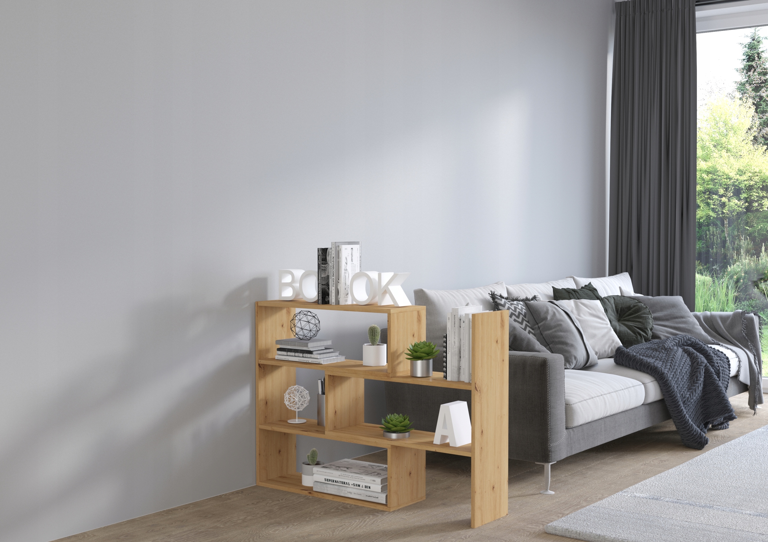 Regał KARLOS 3 (DĄB ARTISAN)