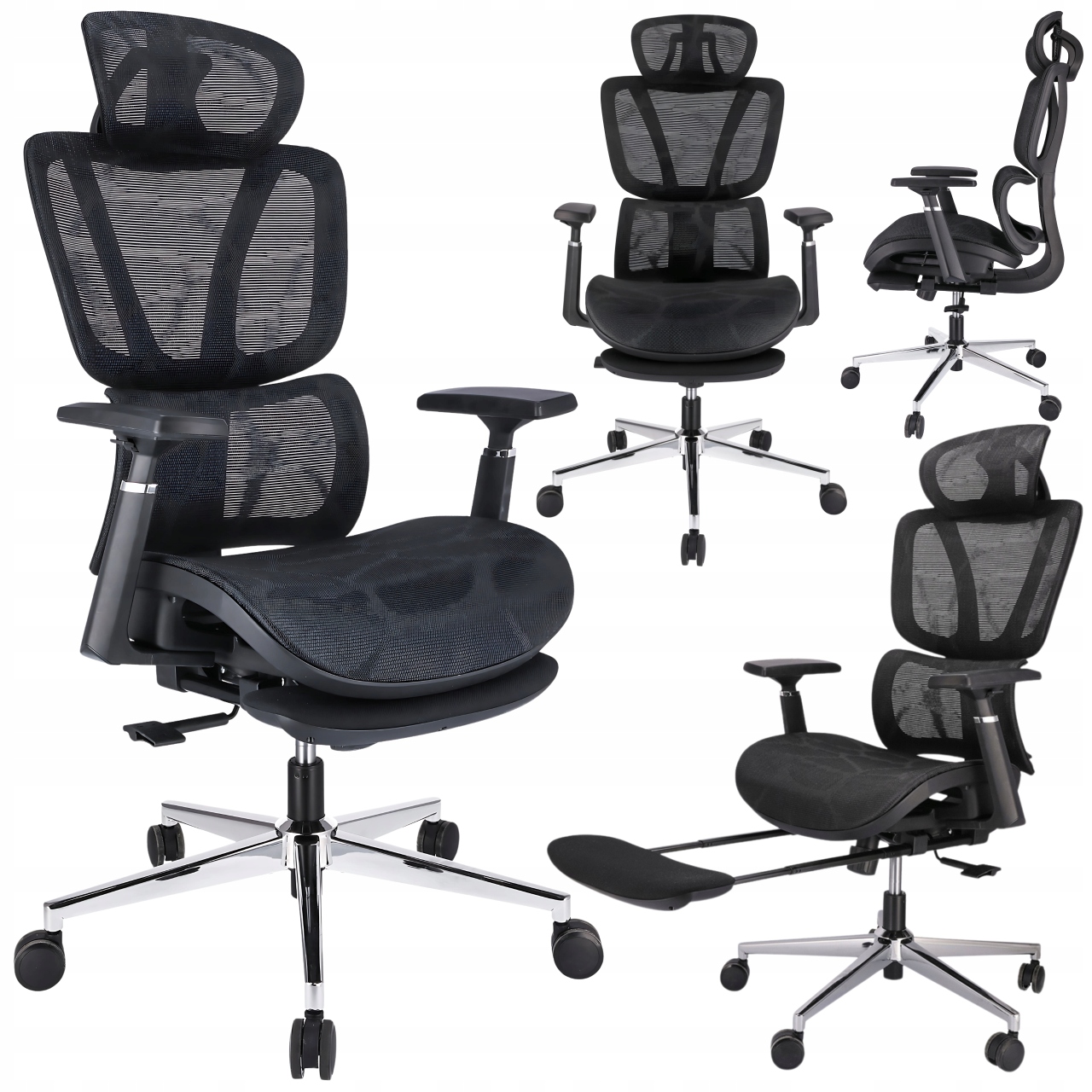 Fotel Biurowy Obrotowy Ergonomiczny Krzesło Obrotowe Z Podnóżkiem