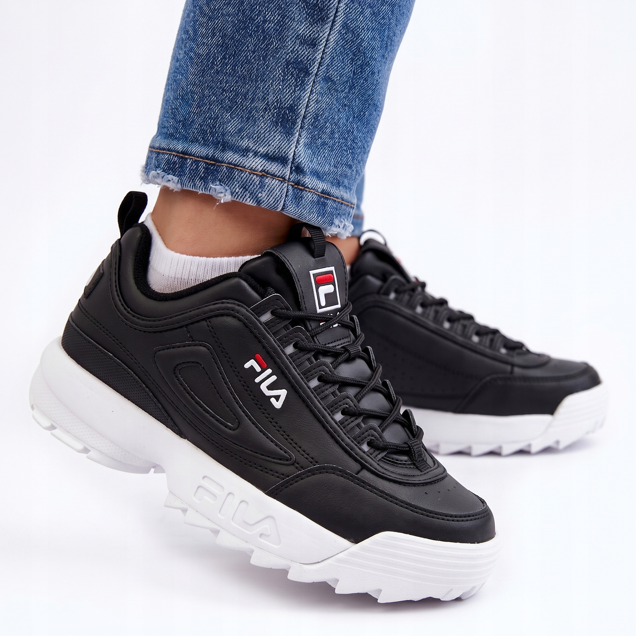 Buty dziecięce Fila Disruptor Kids sneakersy sportowe na lato czarne 33