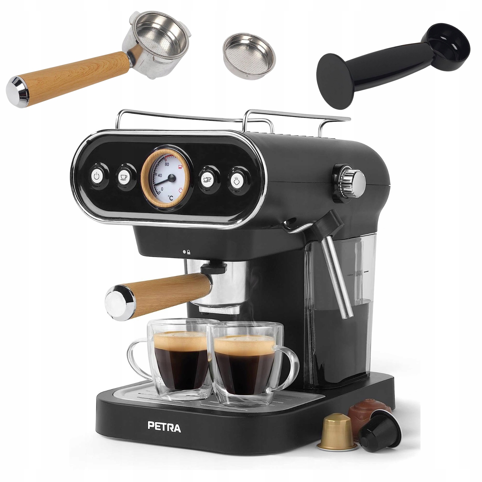 Petra Espresso Machine Ekspres Do Kawy Dwukolbowy Na Kawę Mieloną Kapsułki