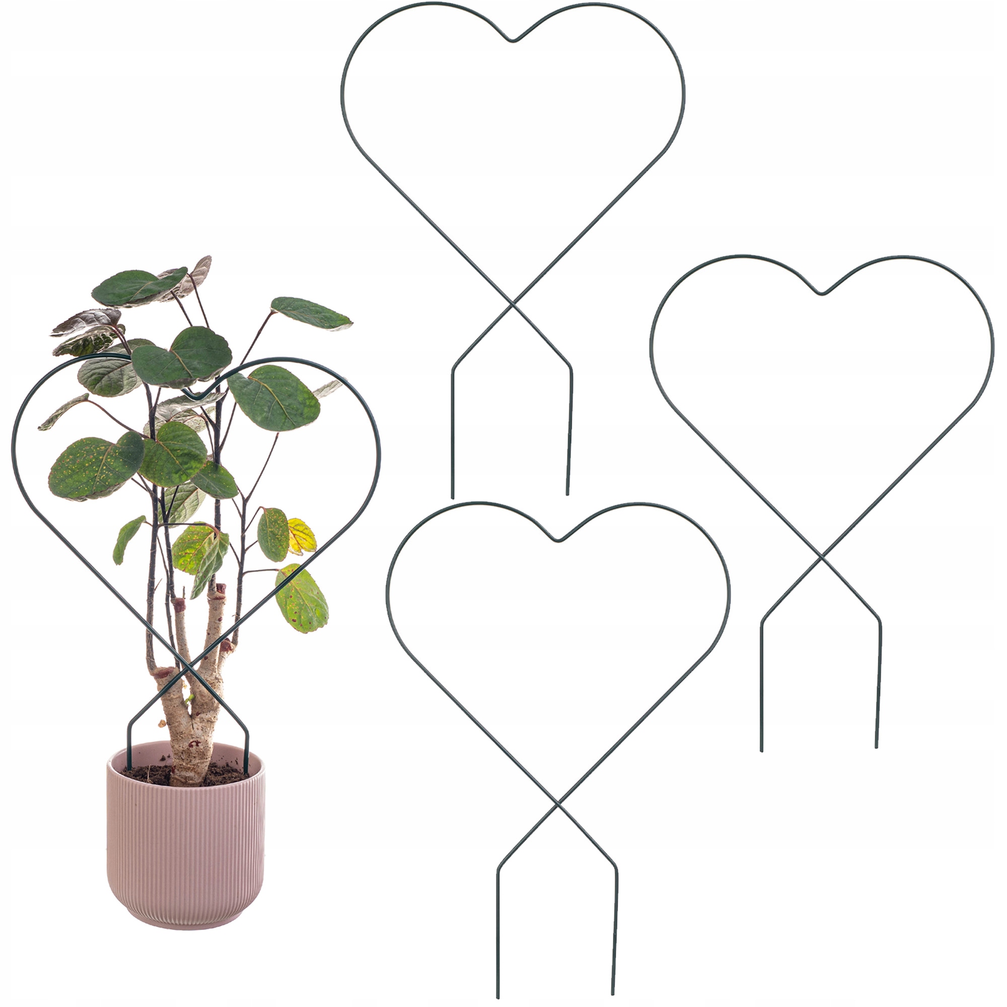3x PODPORA DO ROŚLIN PODPÓRKA KWIATÓW DONICZKOWYCH METAL PODPÓRKI SERCE