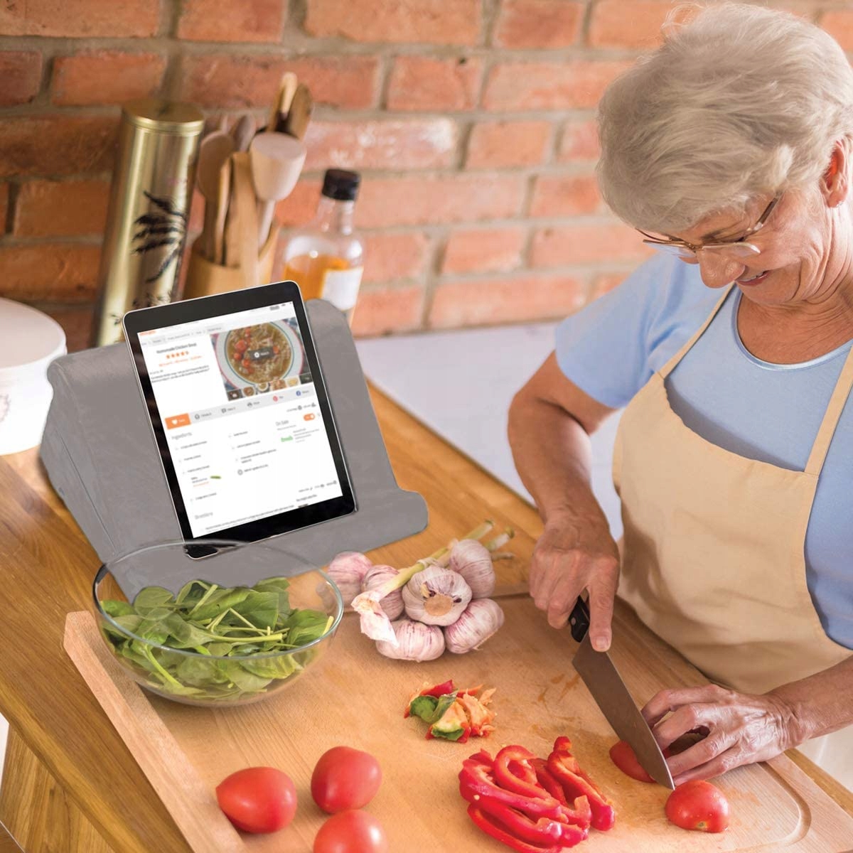 Stojak na tablet smartfony czytania Poduszka szary Marka bez marki