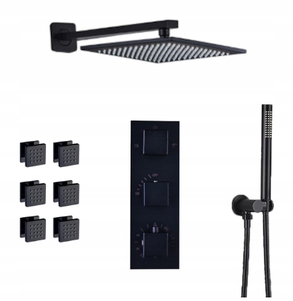 Podomietkový Set Termostat Hydromasážna Dažďová Sprcha 25 CM