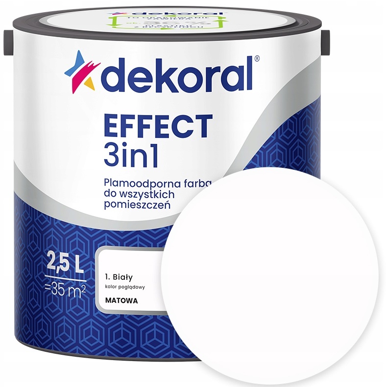 Dekoral Effect 3W1 Plamoodporna Farba Do Ścian Biały 2.5L