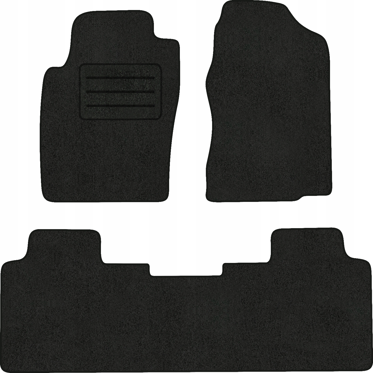 Velurové koberce Lux pro Nissan Navara II (1998-2005) Černé Komplet