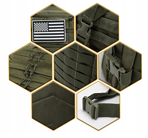 QTQY Plecak Taktyczny Wojskowy 45L Męski Outdoor MOLLE Survival Camping — miniatura 6