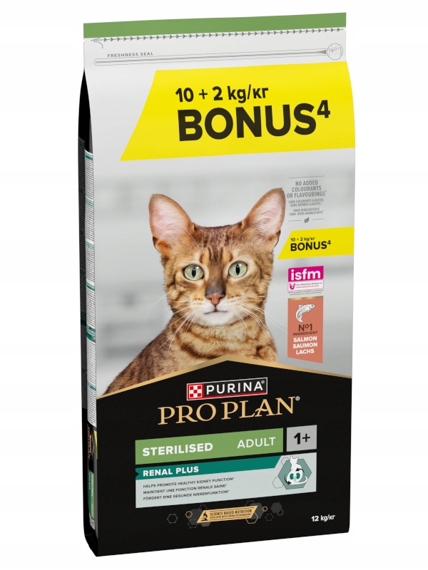 Purina Pro Plan Sterilised Renal Plus Salmon 12KG (10KG 2KG)