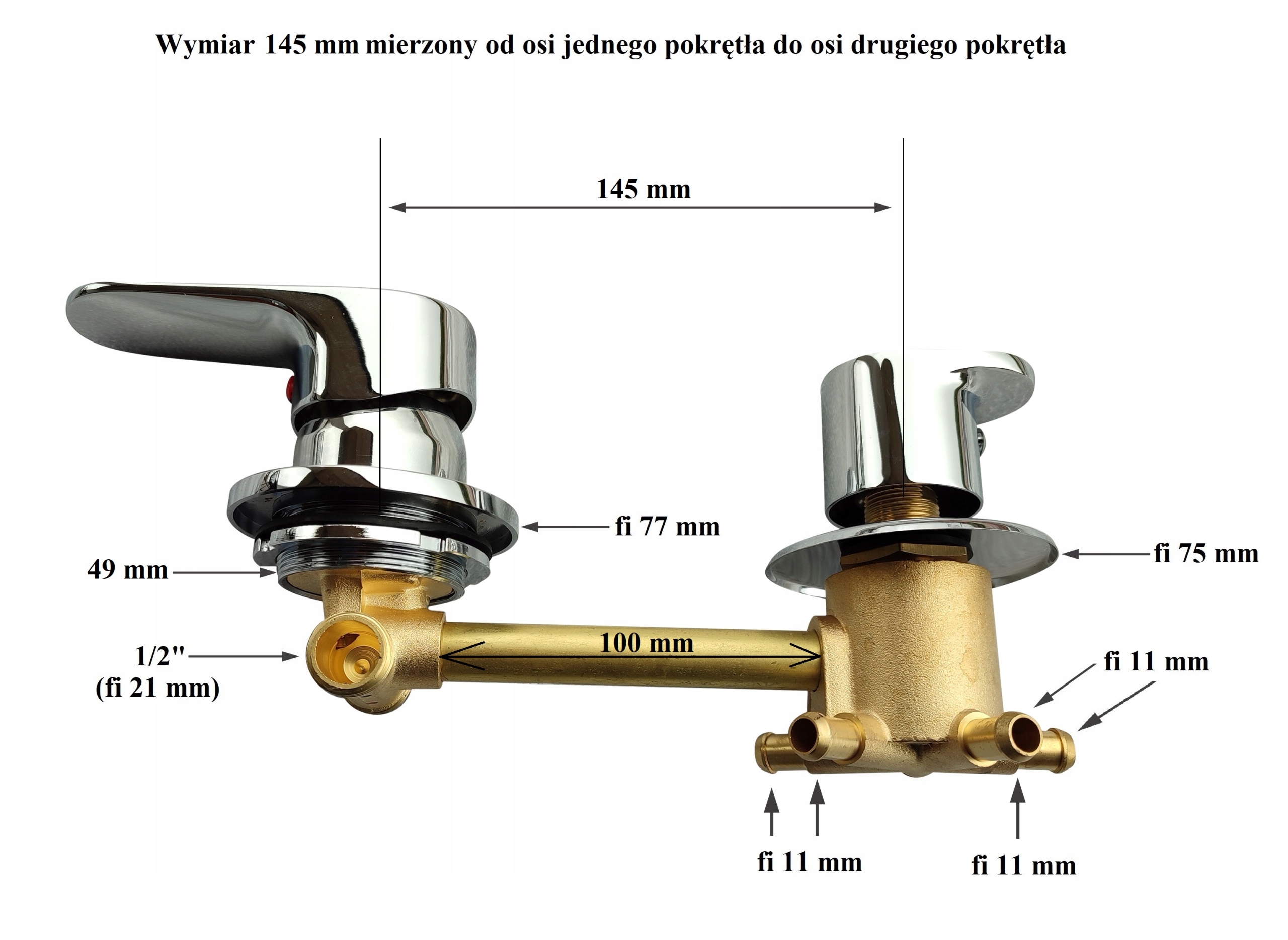 Baterie 5 funkcí 14,5 cm/145 mm Směšovač sprchové kabiny hydromasáží