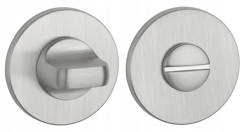 Rozeta kulatá, koupelnový zámek, kartáčovaný chrom Slim 5 mm Aprile