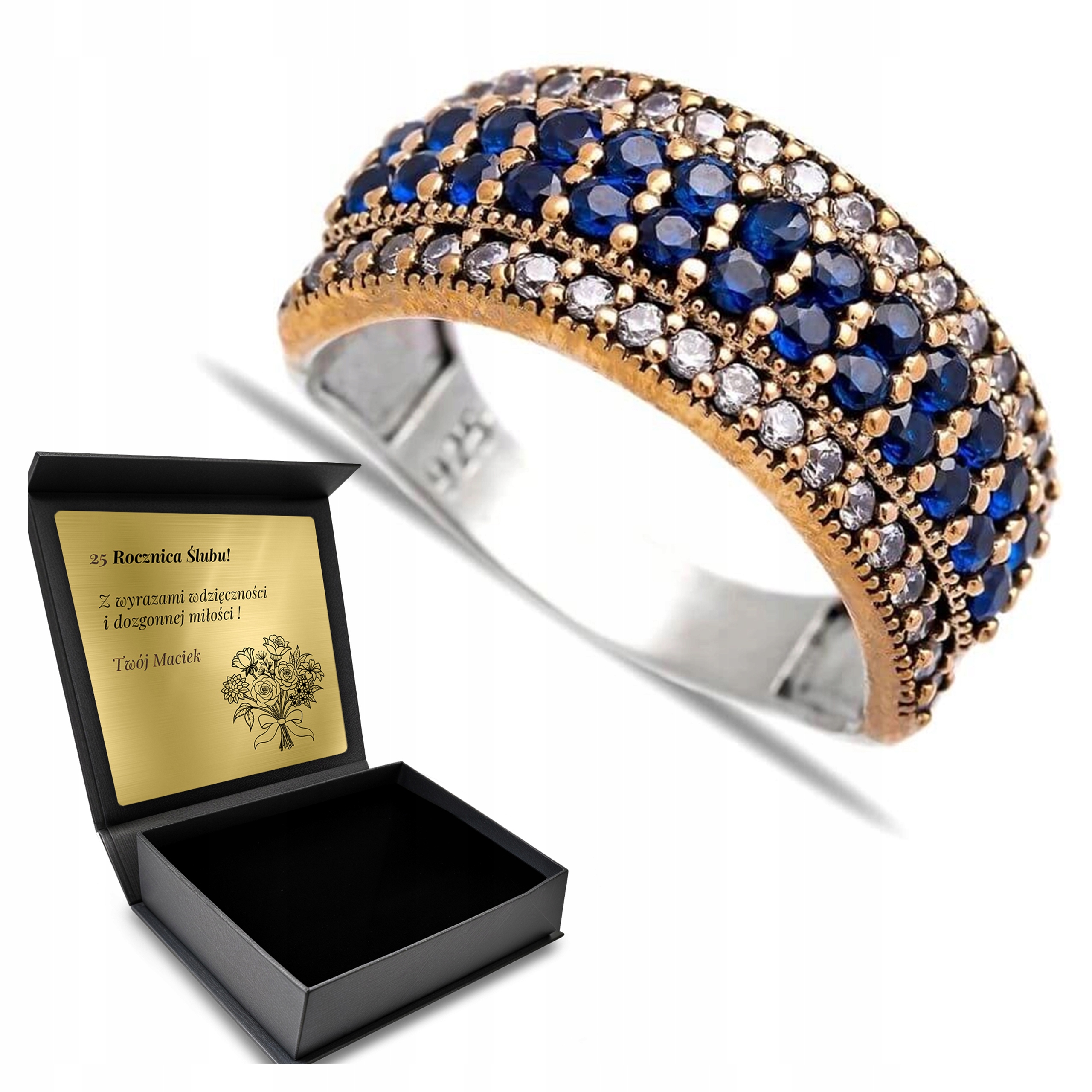 Zirkony Prstýnek Safíry A Šperky Pro Ženy Gravírování