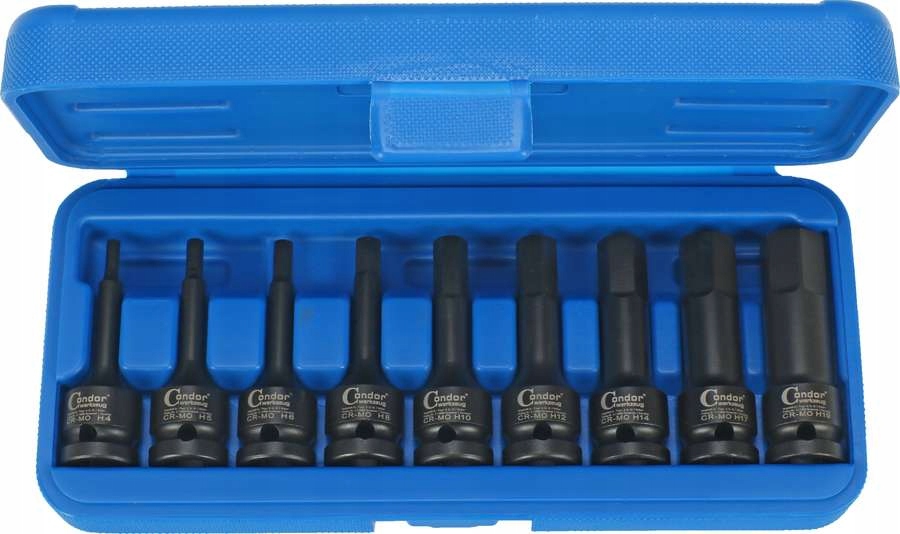 Nasadki udarowe 1/2", imbus 4-19 mm, 9 szt.