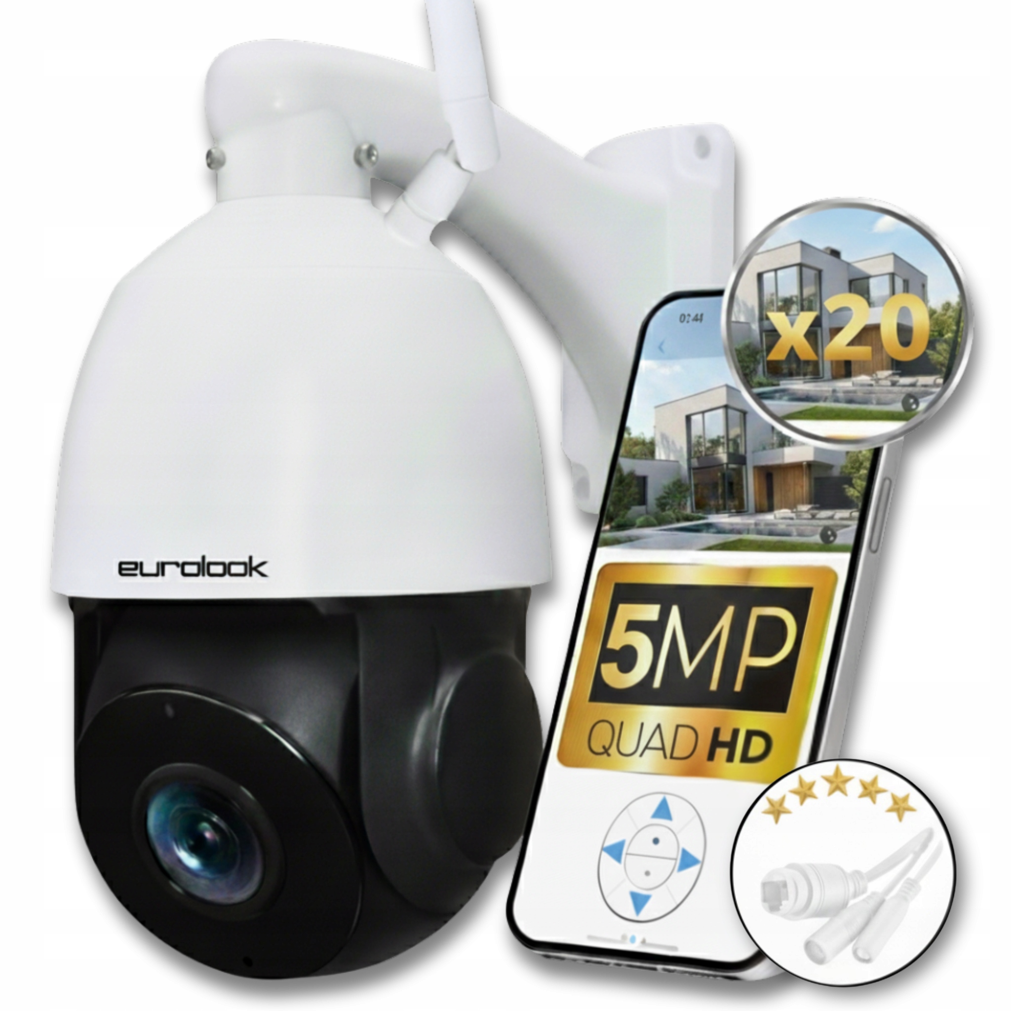 Ip kamera Wifi Venkovní otočná 20x Zoom 5Mpx