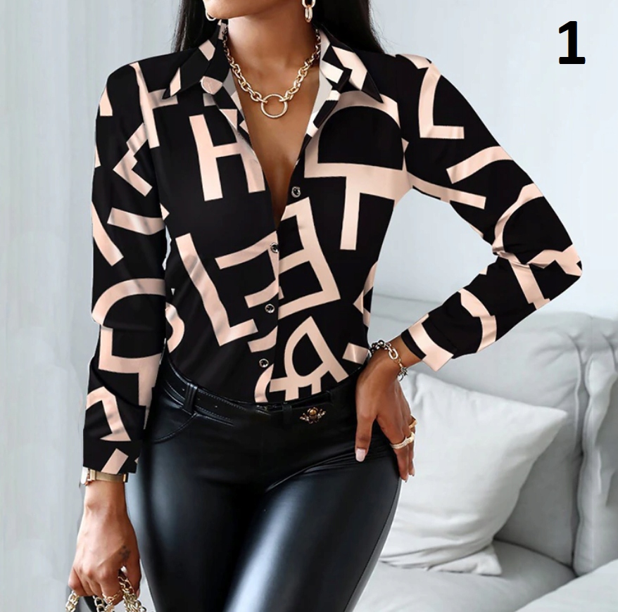 ELEGANCKA KOSZULA DAMSKA BLUZKA ROZPINANA WZORY L Marka inna