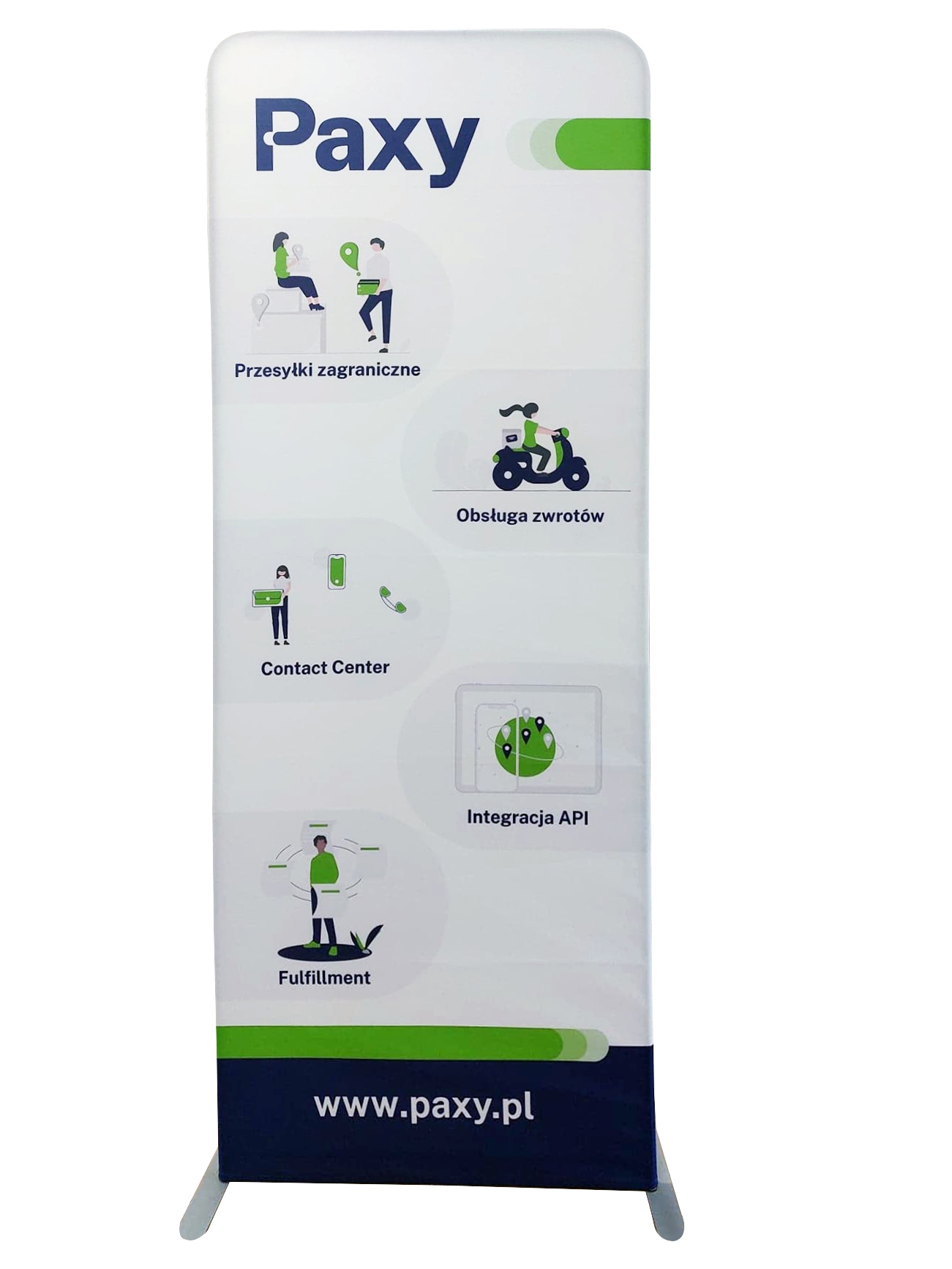 Ścianka Reklamowa Tekstylna 90x230 Nadruk Projekt jednostronna Wysokość produktu 230 cm