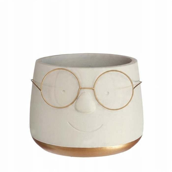 

Doniczka Osłonka Głowa 16 cm Metalowe Okulary