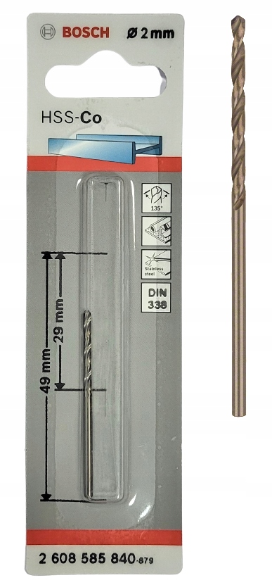 

Wiertło do metalu kobaltowe do Inox 3 mm Bosch