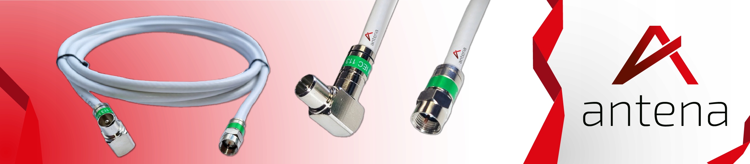 Kabel antenowy Wtyk F-Wtyk Antenowy Kątowy 3M Średnica zewnętrzna 6.8 mm