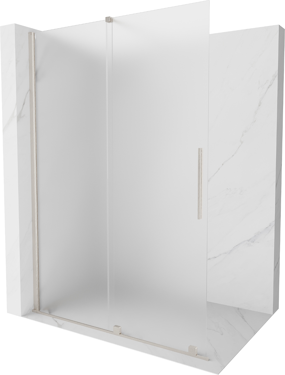 Mexen Velar Sprchová Stěna Walk-in 140x200 cm, Matné Sklo, Nikl 8mm