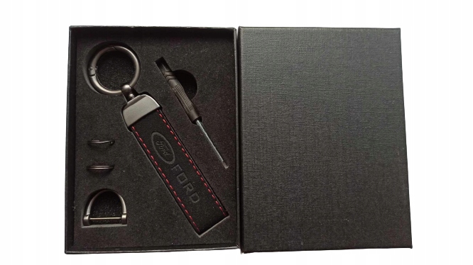 Ford Brelok Breloczek Brylok Alcantara Skóra Pudełko