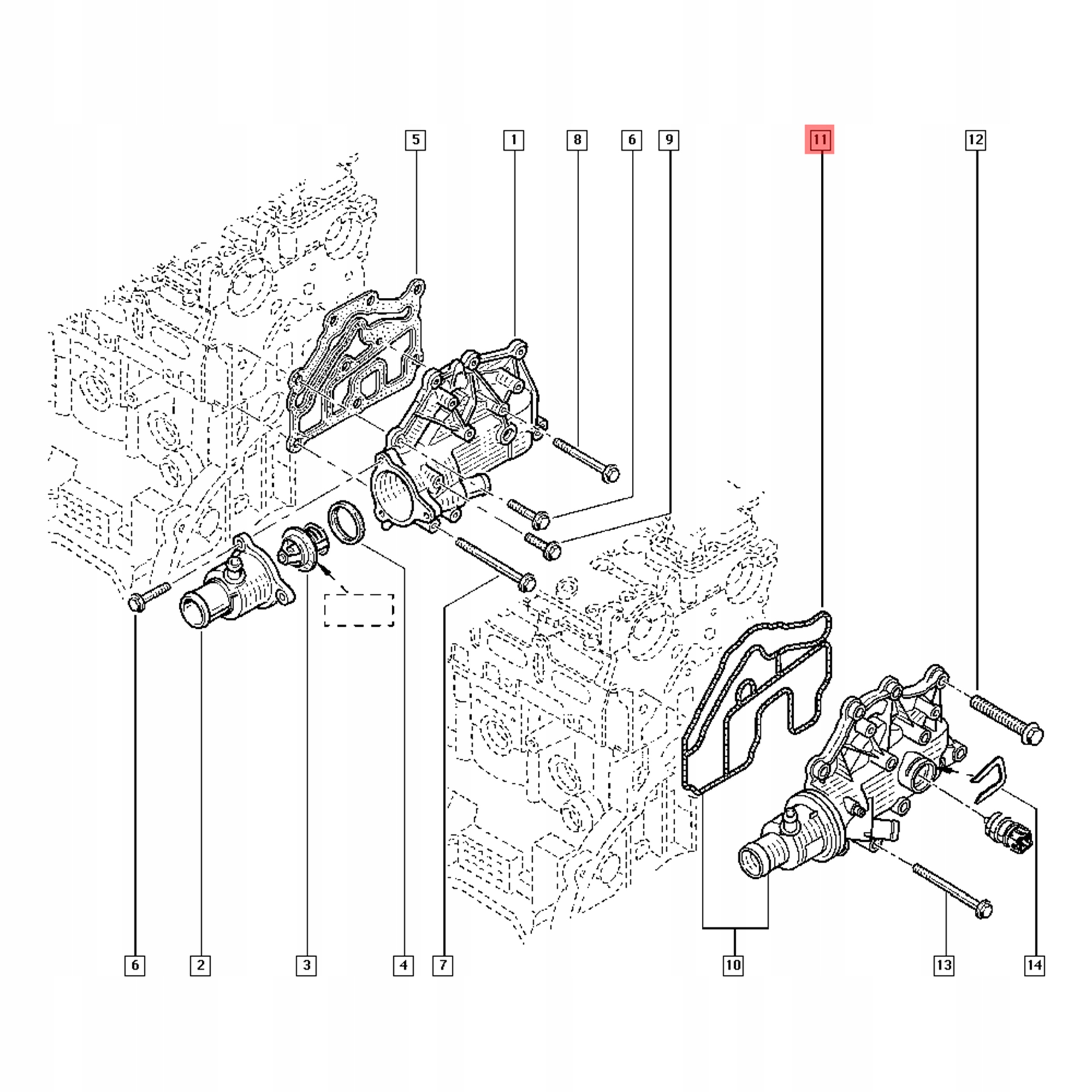 ORYG USZCZELKA OBUDOWY TERMOSTATU RENAULT DACIA 1.4 1.6 16V Producent części Renault OE