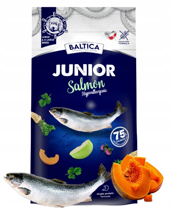 Levně Baltica Junior Salmon Hypoalergenic L/XL suché krmivo pro psa 3 kg