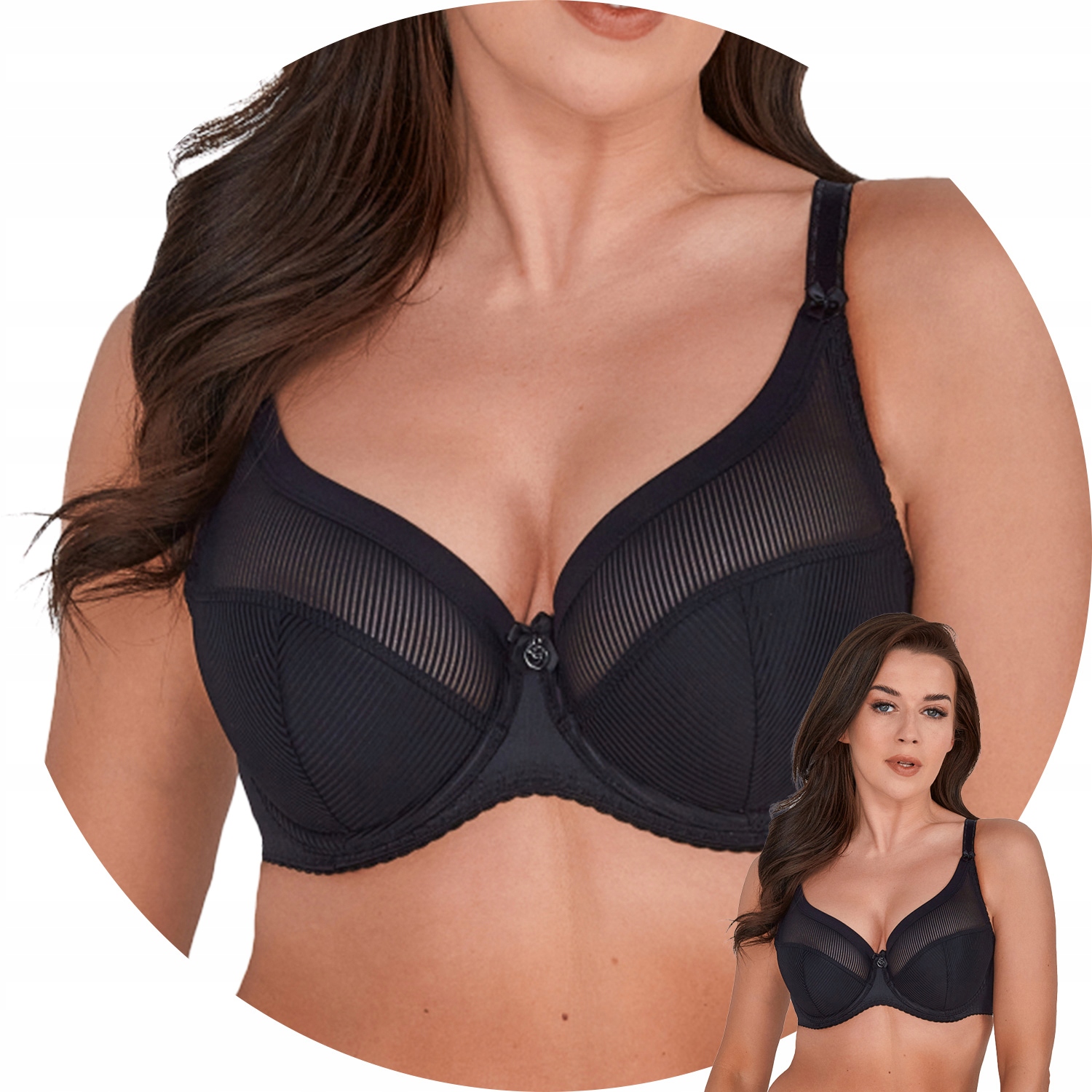 Gaia 1058 Sonia Biustonosz Semi Soft czarny 70D