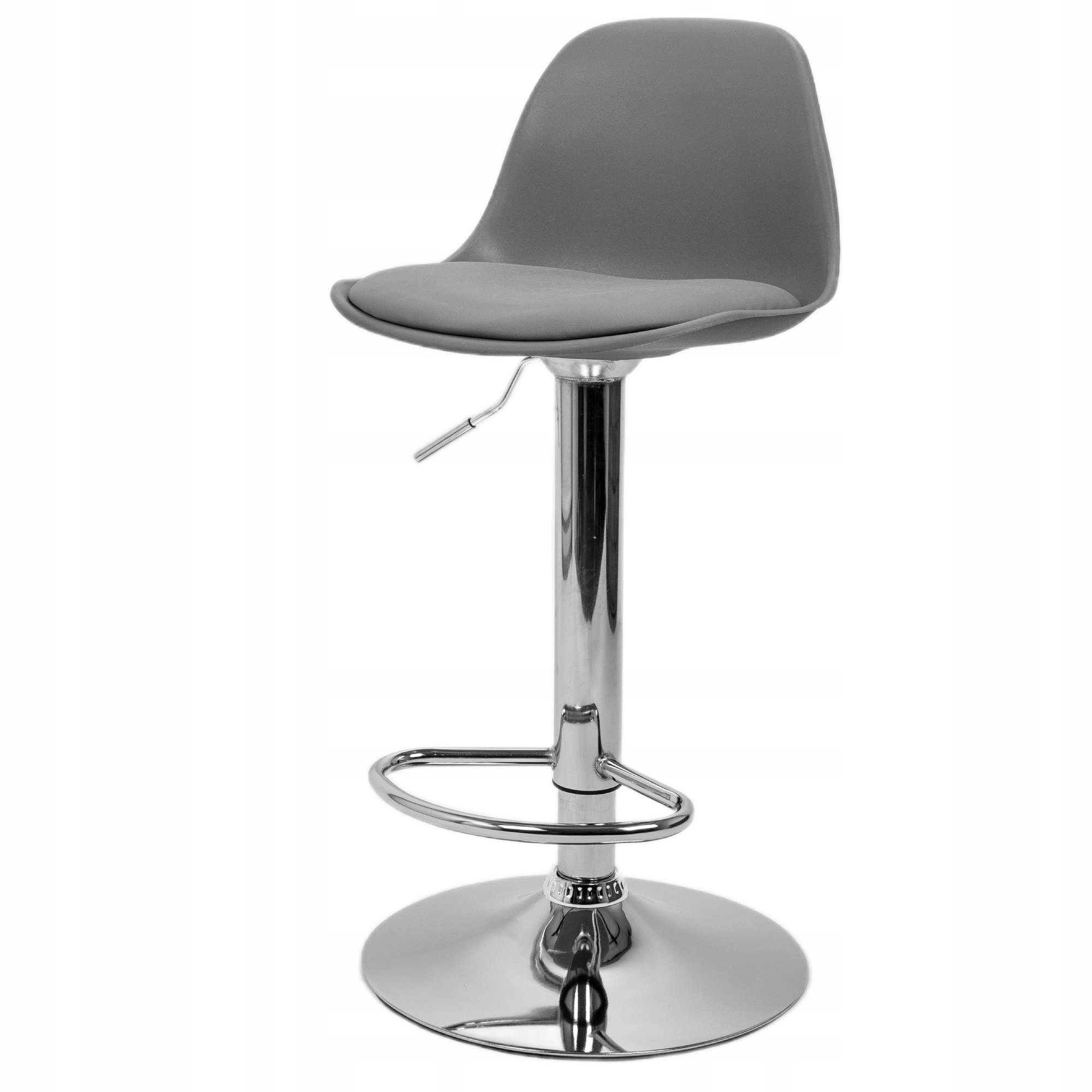 HOKER BAROWY STOŁEK OBROTOWY KRZESŁO REGULOWANE SZARY