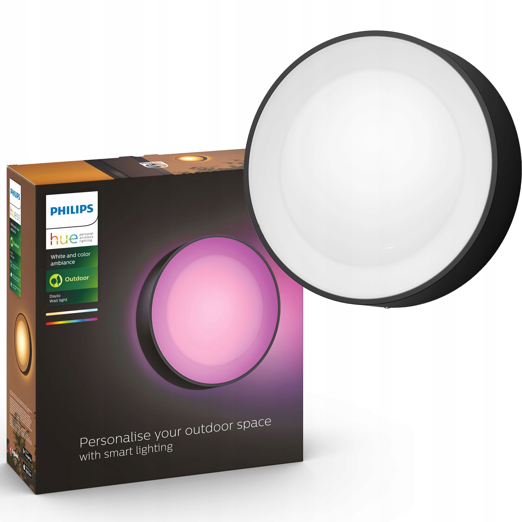 Led záhradné nástenné svietidlo Vonkajšia lampa Philips Hue Daylo IP44 Rgb Smart