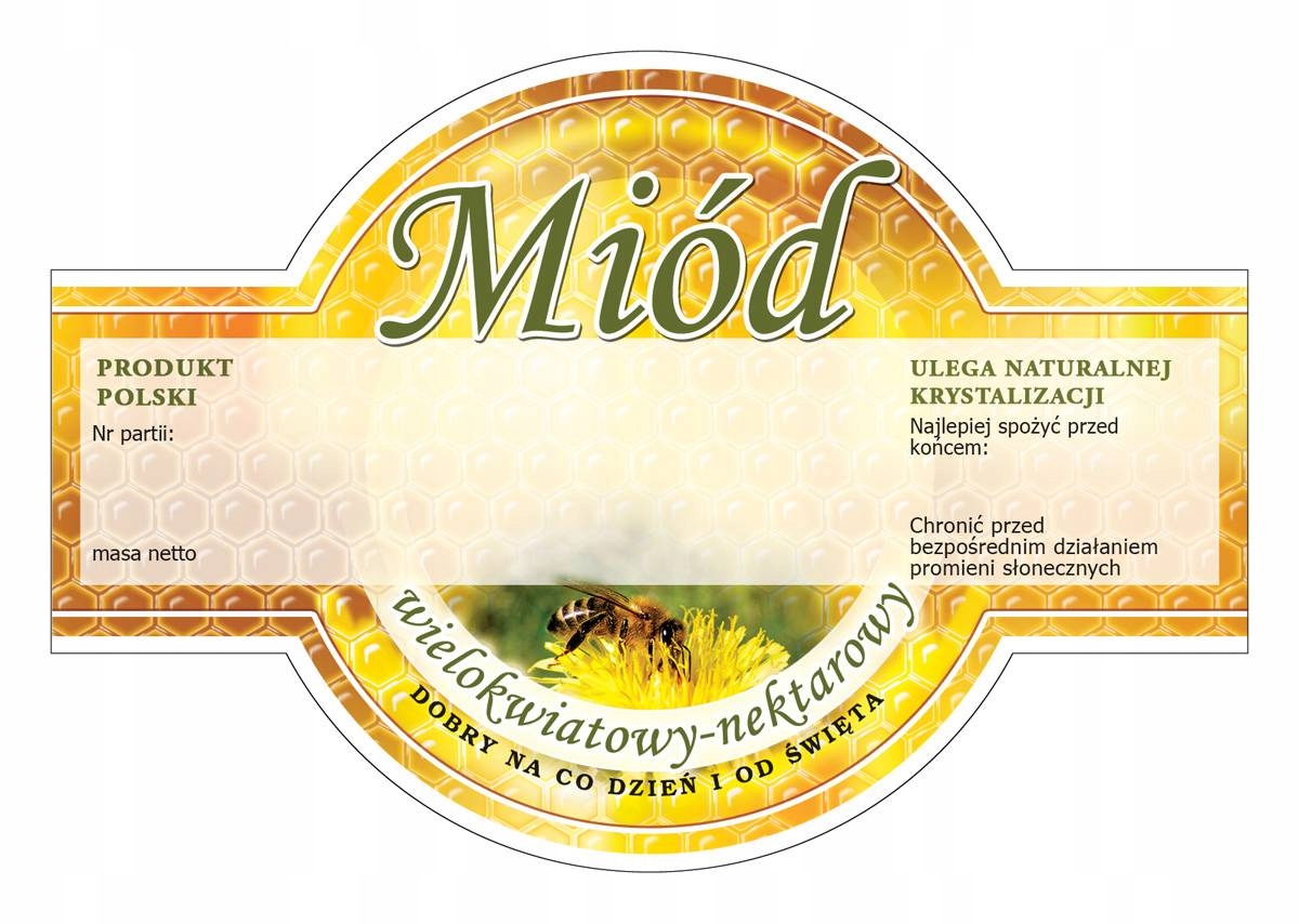 

Etykiety okrągłe na miód wielokwiatowy (100szt)